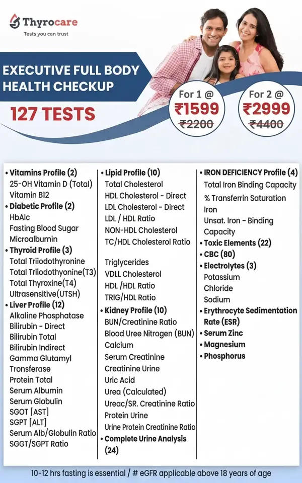 Executive Full Body Health Checkup — 127 Tests @ ₹1599